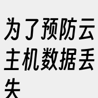 为了预防云主机数据丢失