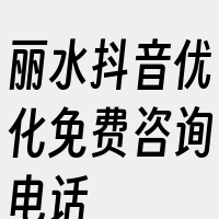 丽水抖音优化免费咨询电话