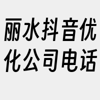 丽水抖音优化公司电话