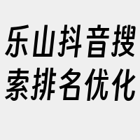 乐山抖音搜索排名优化