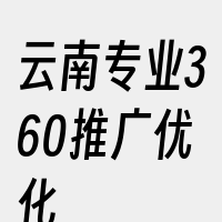 云南专业360推广优化