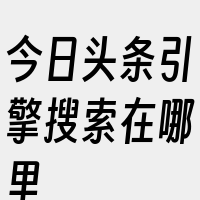 今日头条引擎搜索在哪里