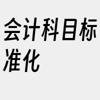 会计科目标准化