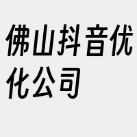 佛山抖音优化公司