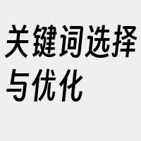 关键词选择与优化