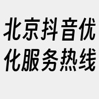 北京抖音优化服务热线