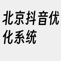 北京抖音优化系统