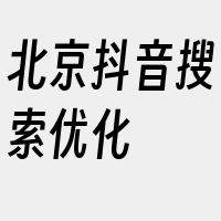 北京抖音搜索优化