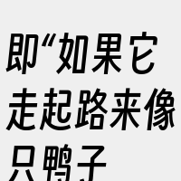 即“如果它走起路来像只鸭子