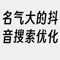 名气大的抖音搜索优化