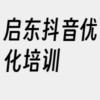 启东抖音优化培训