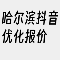 哈尔滨抖音优化报价