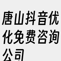 唐山抖音优化免费咨询公司