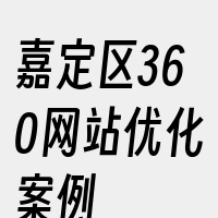 嘉定区360网站优化案例