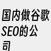 国内做谷歌SEO的公司