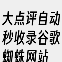 大点评自动秒收录谷歌蜘蛛网站