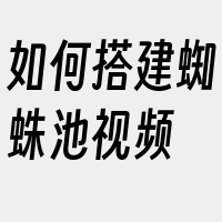 如何搭建蜘蛛池视频