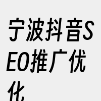 宁波抖音SEO推广优化