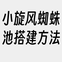 小旋风蜘蛛池搭建方法