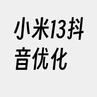 小米13抖音优化