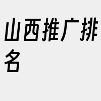 山西推广排名