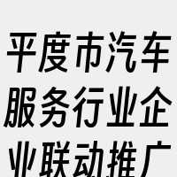 平度市汽车服务行业企业联动推广