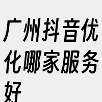 广州抖音优化哪家服务好