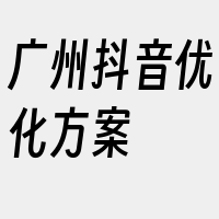 广州抖音优化方案