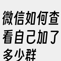 微信如何查看自己加了多少群