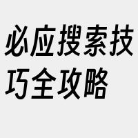 必应搜索技巧全攻略