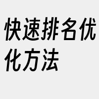 快速排名优化方法