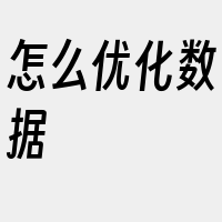 怎么优化数据