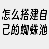 怎么搭建自己的蜘蛛池