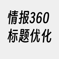 情报360标题优化