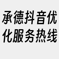 承德抖音优化服务热线