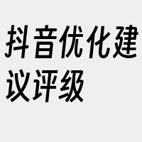 抖音优化建议评级