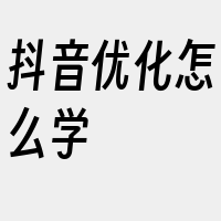 抖音优化怎么学