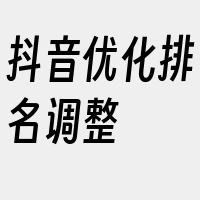 抖音优化排名调整