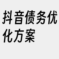 抖音债务优化方案