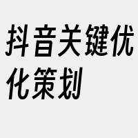 抖音关键优化策划