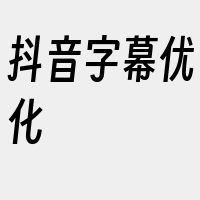 抖音字幕优化