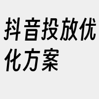 抖音投放优化方案