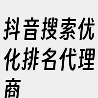 抖音搜索优化排名代理商