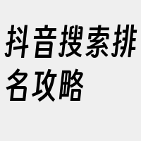 抖音搜索排名攻略