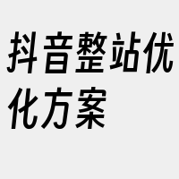 抖音整站优化方案