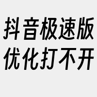 抖音极速版优化打不开