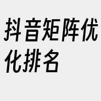 抖音矩阵优化排名