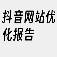 抖音网站优化报告