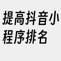 提高抖音小程序排名