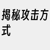 揭秘攻击方式